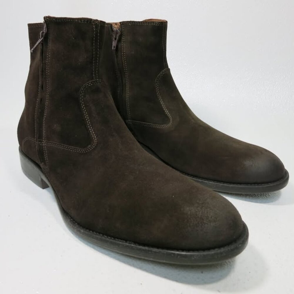 Johnston & Murphy Suede Leather Dual Zipper Boots Men's Footwear Shoes Sz 12